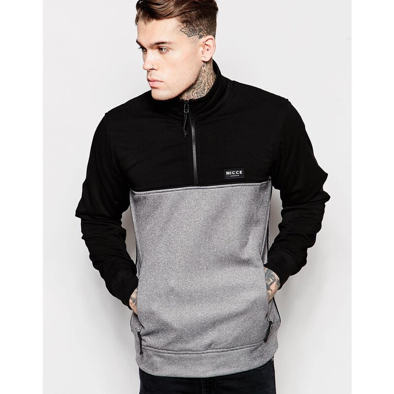 Nicce London - Lux - Sweatshirt mit kurzem Reißverschluss - Grau