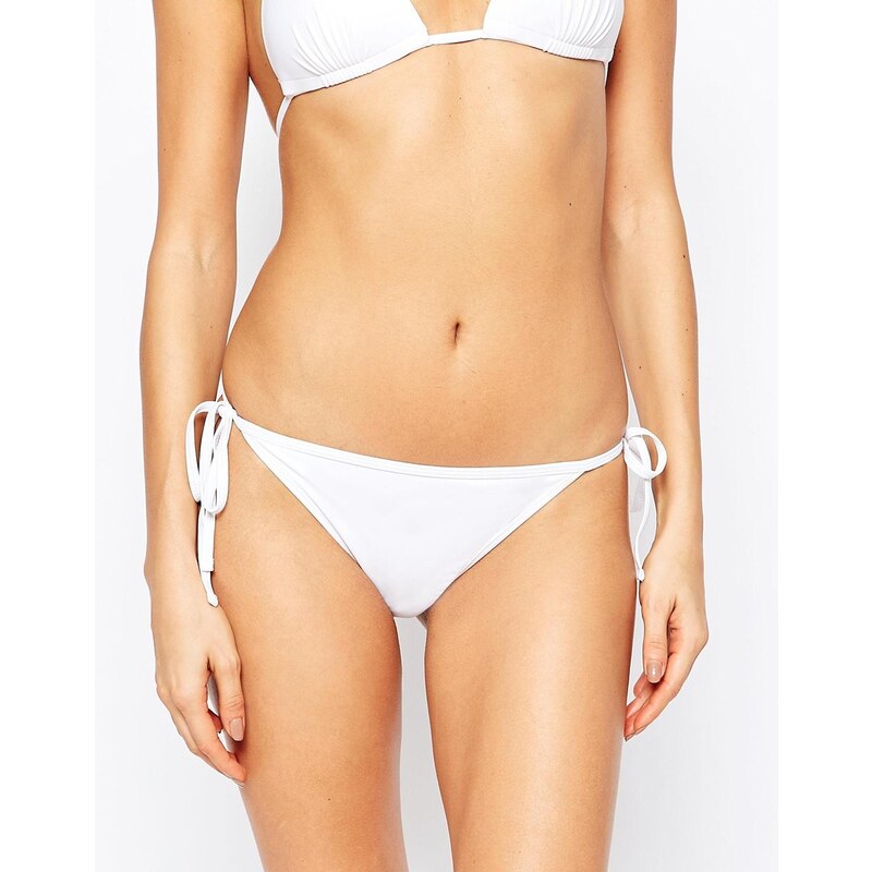 South Beach - Mix and Match - Bikinihose mit seitlicher Schnürung - Weiß