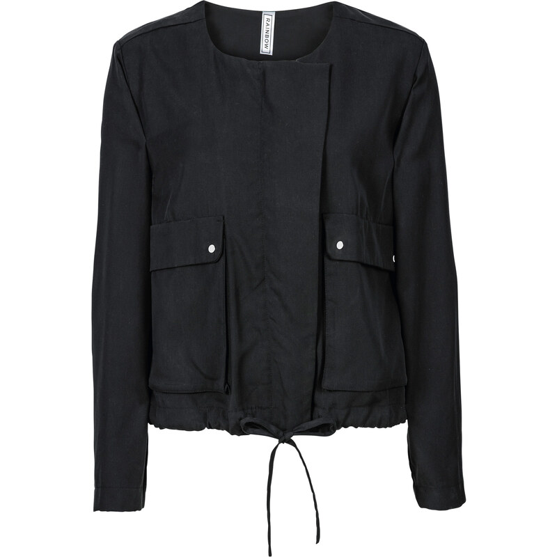 RAINBOW Kurz-Jacke langarm in schwarz (Rundhals) für Damen von bonprix