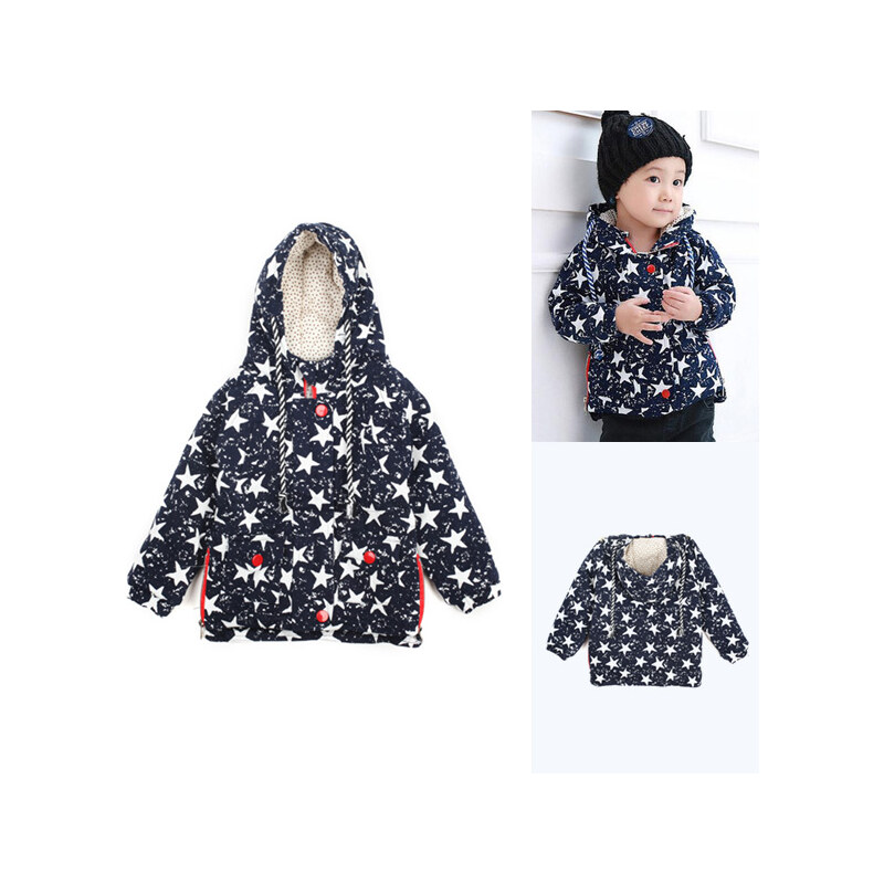 Lesara Gefütterte Kinder-Jacke mit Sternen-Muster - 80