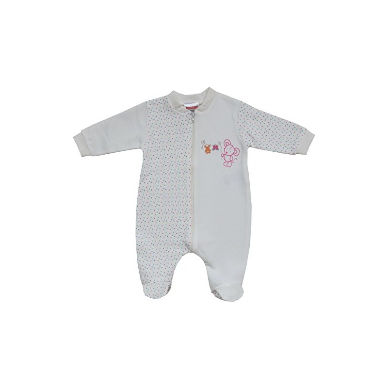 Schnizler Unisex Baby Schlafstrampler, Schlafanzug, Mäuschen Wäscheleine, gepunktet