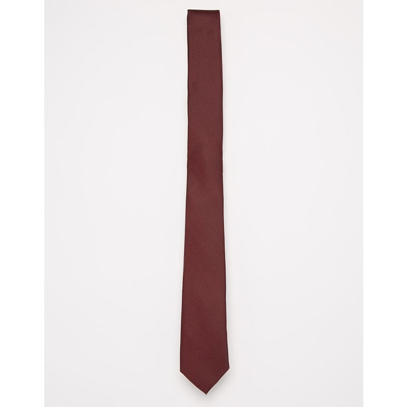 ASOS - Schmale Krawatte in Burgunderrot - Rot