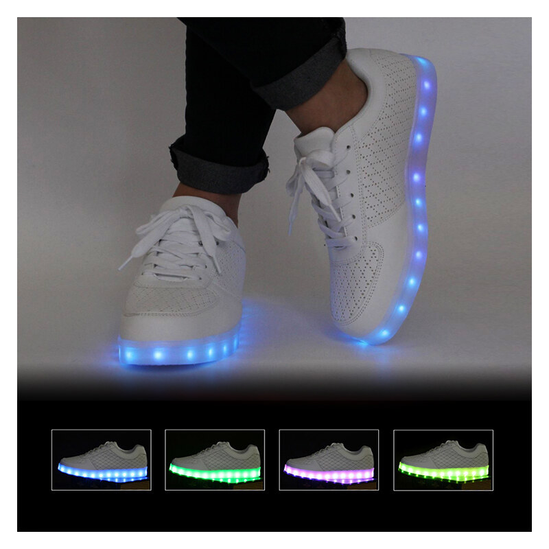Lesara LED-Schuh mit Lochmuster - 44 - Weiß
