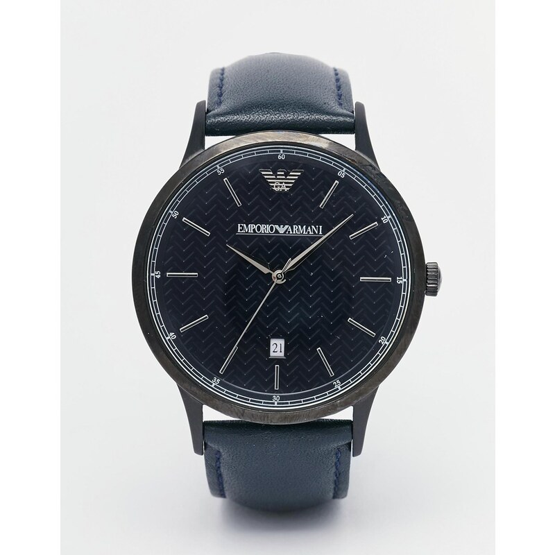 Emporio Armani - Renato - Uhr mit Lederarmband AR2479 - Blau