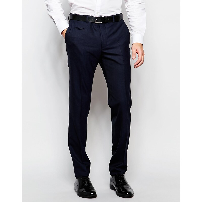 Number Eight - Savile Row - Elegante, eng geschnittene Hose aus elastischer Wollmischung - Blau