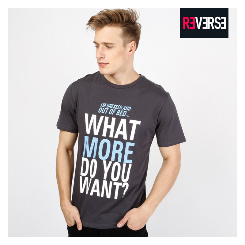Re-Verse Print-T-Shirt mit Spruch - S