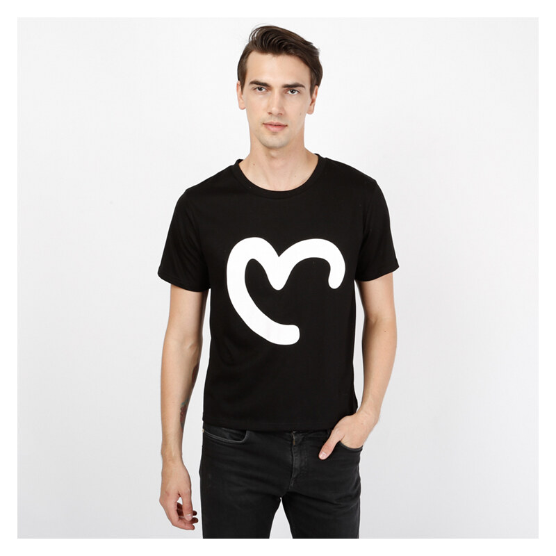 Lesara Pärchen-T-Shirt Herz-Print für Herren - L