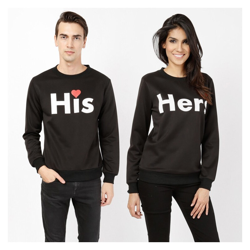 Lesara Sweatshirt mit His oder Hers-Print - His - XL