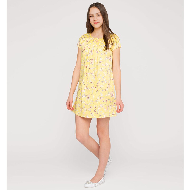 C&A Kurzärmeliges Kleid in A-Linien-Form in Gelb