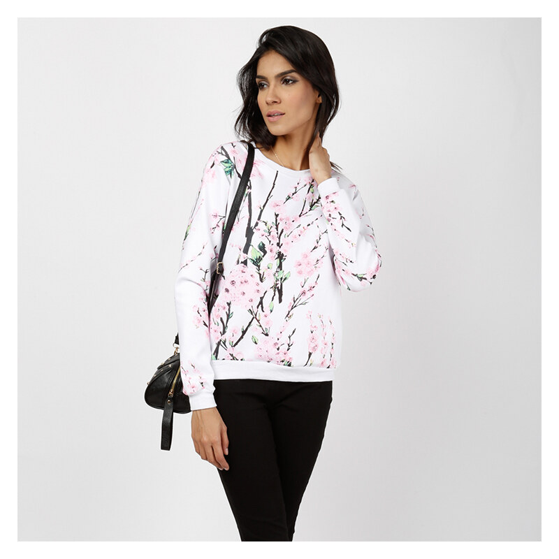 Lesara Sweatshirt mit Blüten-Print - L