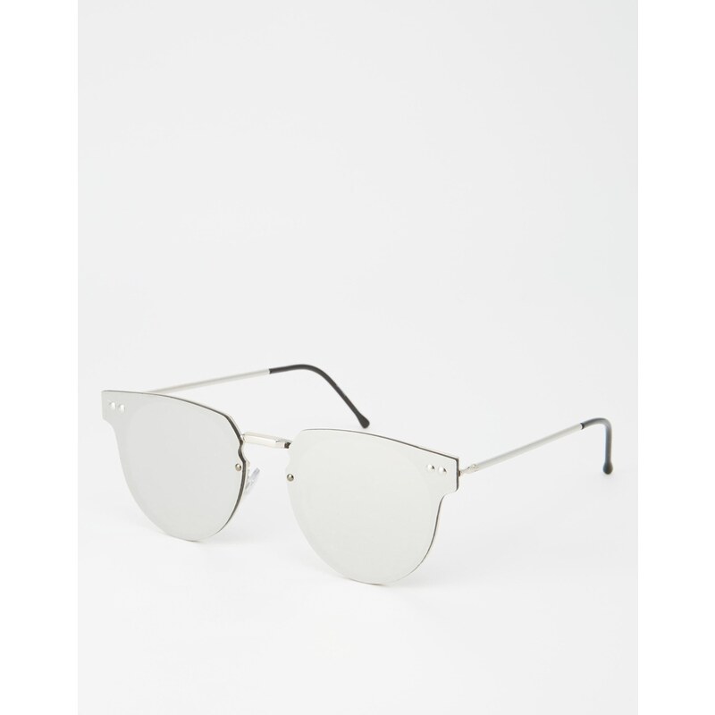 SpitfireCyber - Runde Sonnenbrille mit verspiegelten Gläsern in Silber - Silber