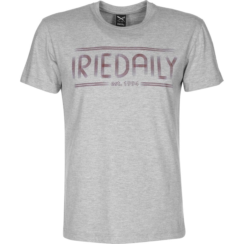 Iriedaily Striped Typo T-Shirt grey melange