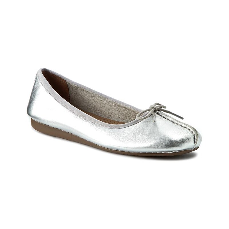 Ballerinas CLARKS - Freckle Ice 261140454 Silver Leather