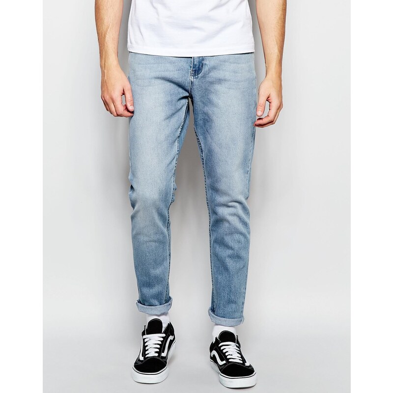 Cheap Monday - Enge, zulaufende Jeans in Stonewash Blue - Blau
