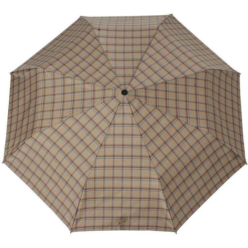 Doppler Regenschirm, Taschenschirm beige »Carbonsteel Karo«