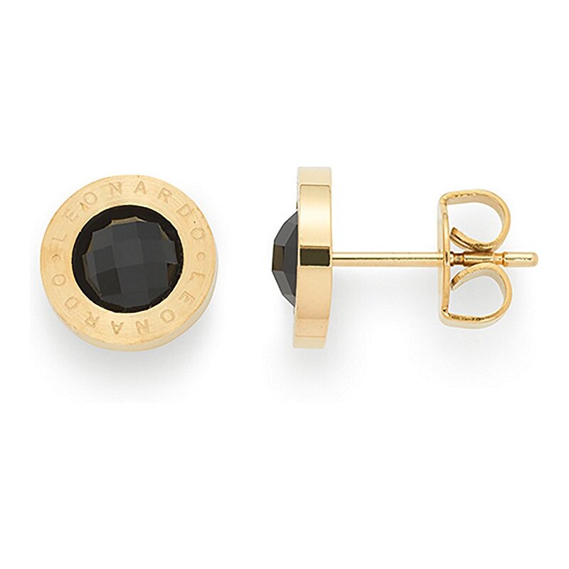Jewels by Leonardo Ohrschmuck: Paar Ohrstecker mit Glassteinen, »matrix gold/schwarz, 015788«