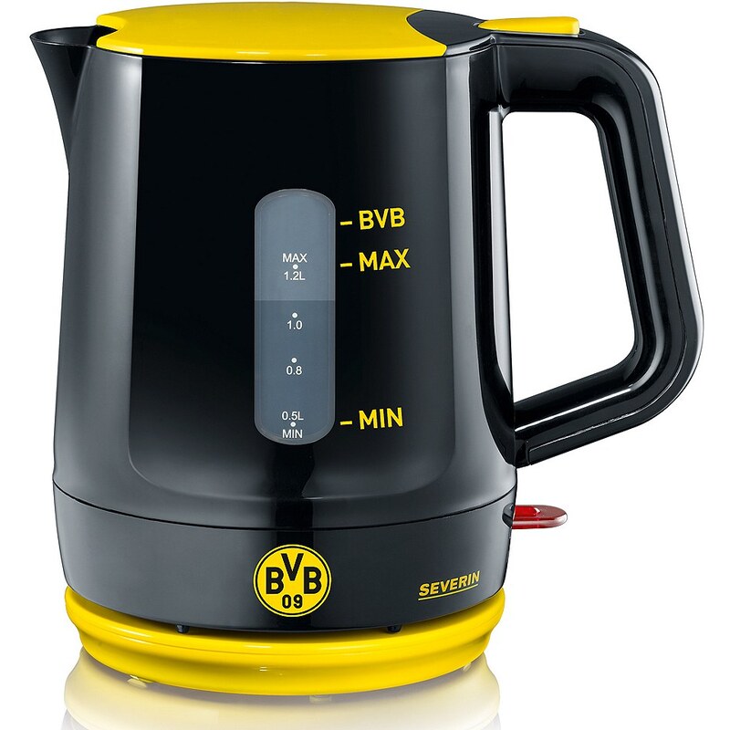 Severin Wasserkocher WK 9742, Borussia Dortmund Fanartikel 1,2 Liter, 1500 Watt, schwarz-gelb