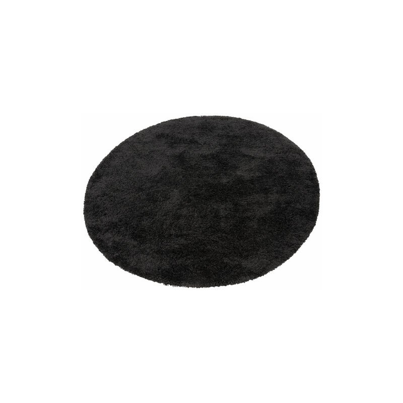 MERINOS Hochflor-Teppich rund merinos Denver Höhe 50 mm gewebt schwarz 10 (Ø 200 cm),9 (Ø 120 cm)