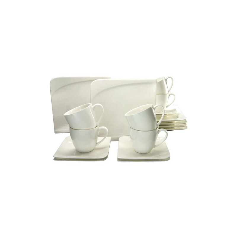 Kaffeeservice Porzellan 18 Teile Java CreaTable weiß