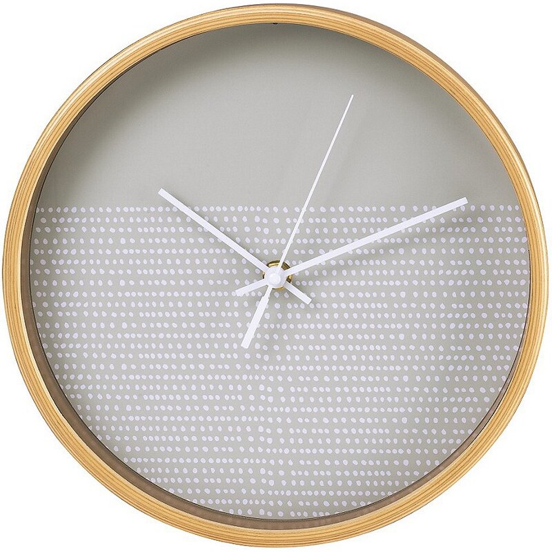 Hama Wanduhr geräuscharme Uhr ohne Ticken, leise, 26 cm, Holz »modernes Punkte-Design, rund«