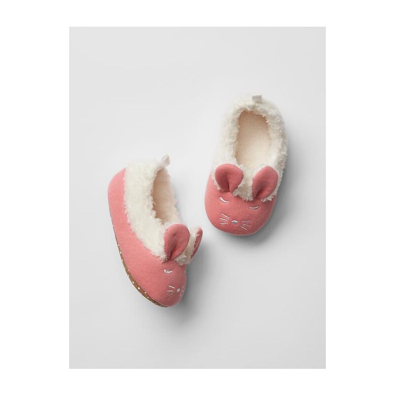 Gap Cozy Bunny Slippers - Coral frost
