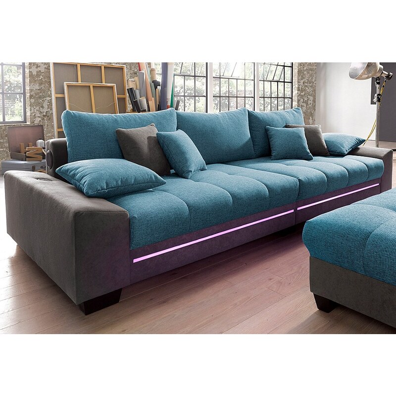 Big-Sofa mit Beleuchtung, wahlweise mit Bluetooth-Soundsystem