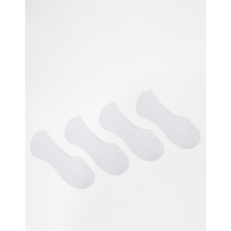 Jack & Jones - Unsichtbare Socken im 4er-Set - Weiß