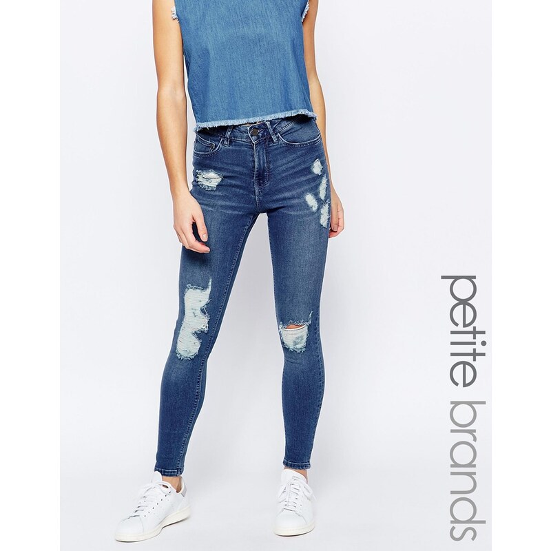 Waven Petite - Anika - Skinny-Jeans mit hohem Bund - Blau
