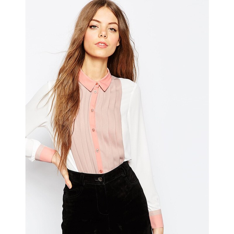 ASOS - Pastellfarbene Bluse mit Faltendetail - Mehrfarbig