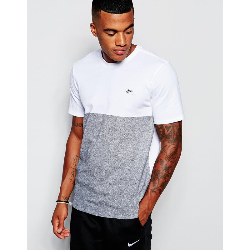 Nike - T-Shirt mit Farbblockdesign und Schuhkarton-Logo, 739469-100 - Weiß