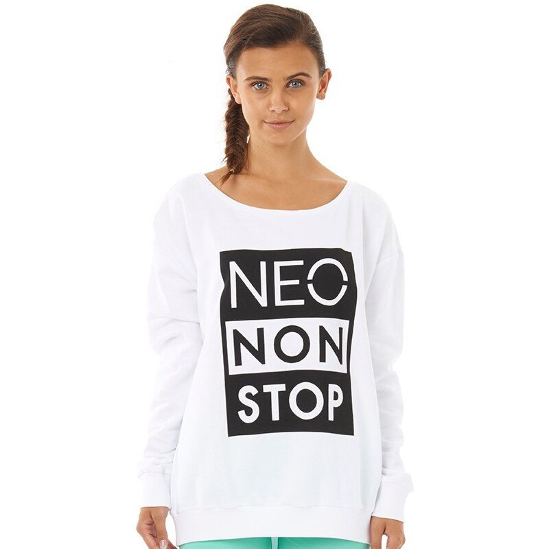 adidas Neo Damen Non S Sweat Pullover mit Rundhalsausschnitt Weiß