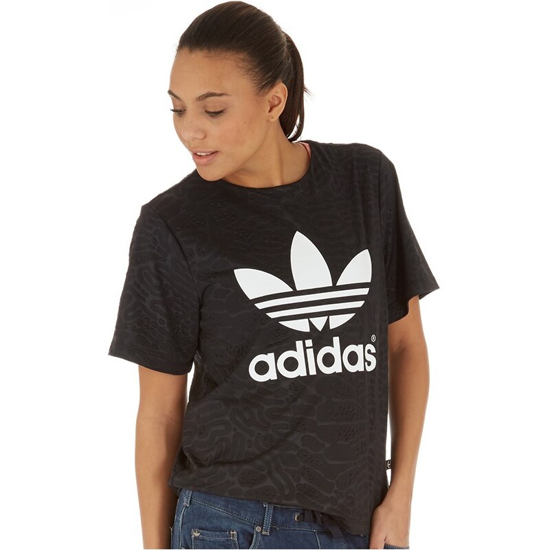 adidas Originals Damen Bermuda High T-Shirt Schwarz