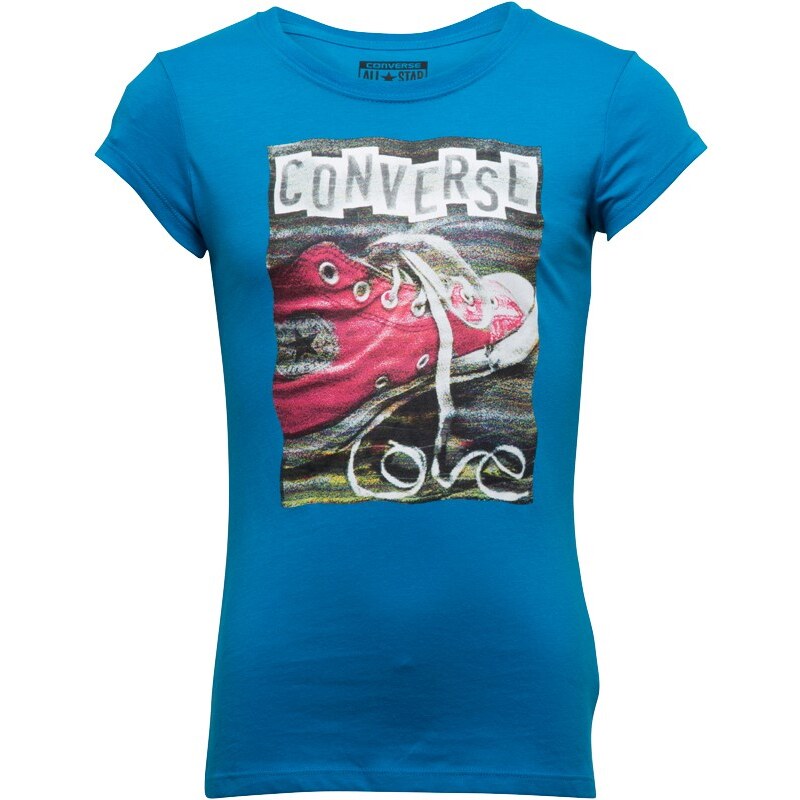 Converse Girls Love Sneaker T-Shirt Cyan Space