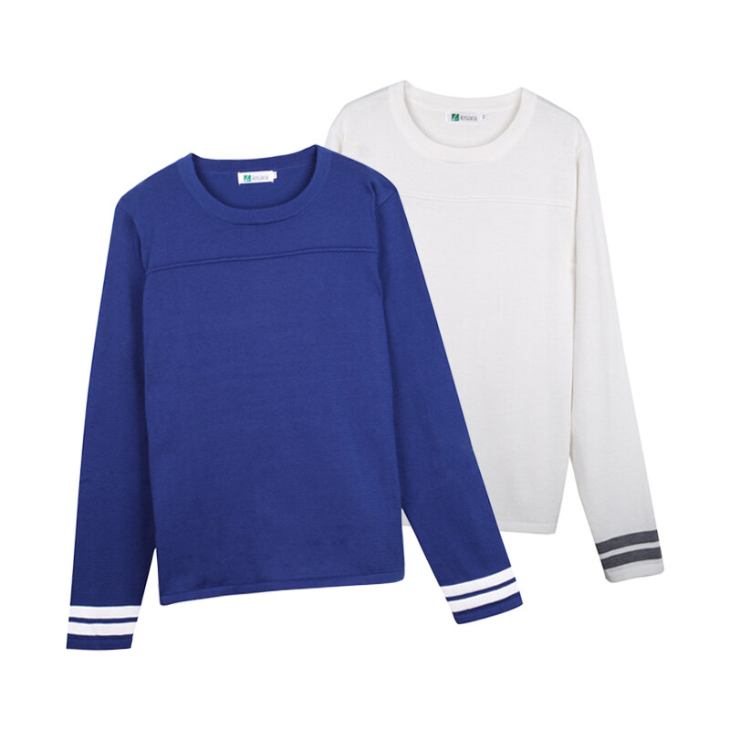 Lesara Sweater mit Streifen-Details - 50 - Weiß