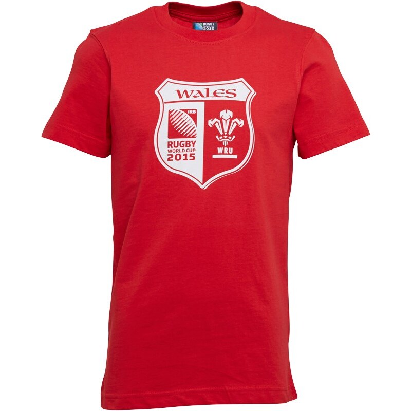 Canterbury Jungen WRU Wales Shield Flag T-Shirt Rot