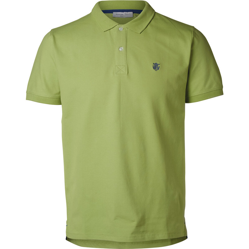 Selected SHDAro Embroidery Polo leaf green