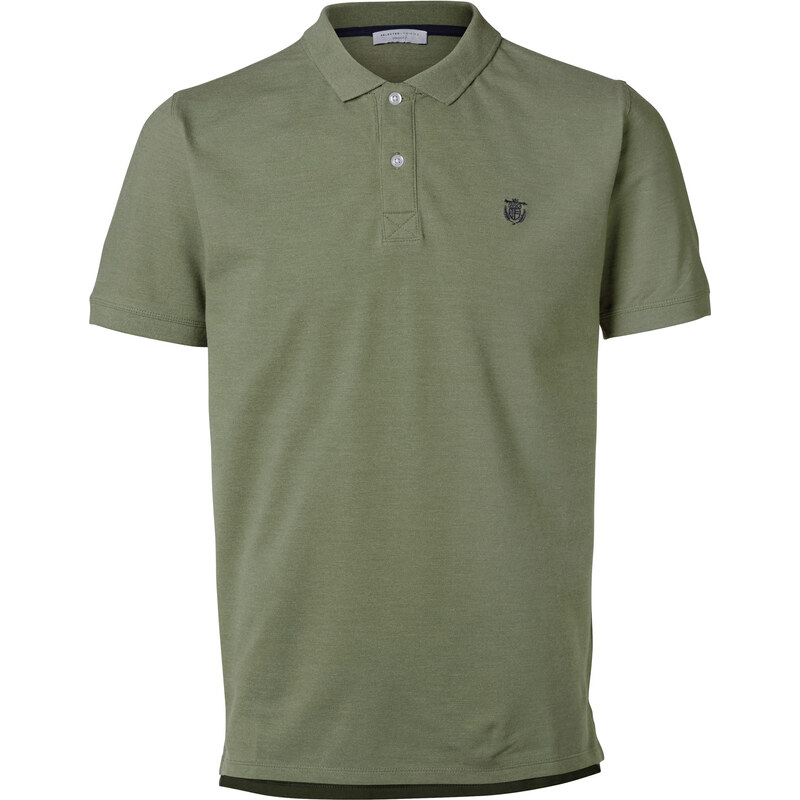 Selected SHDAro Embroidery Polo four leaf clover