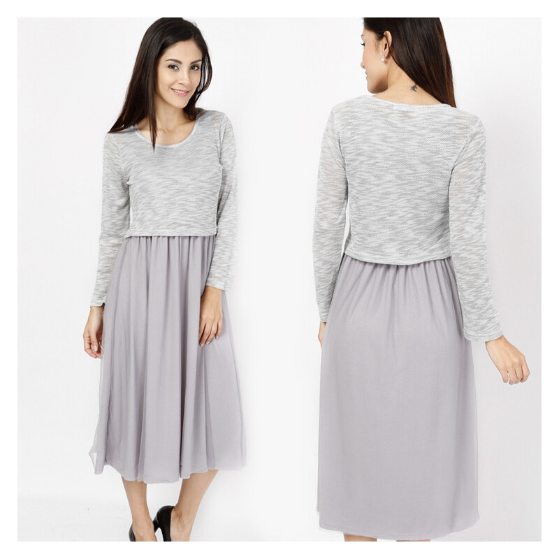 Lesara 2-teiliges Set Kleid & Pullover - M