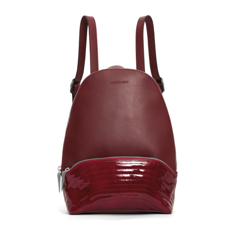 Gretchen Melo Quilted Backpack - Burgundy Red Patent