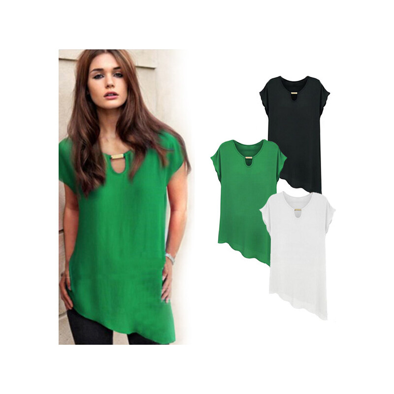 Lesara Shirt mit asymmetrischem Schnitt - XXL - Grün
