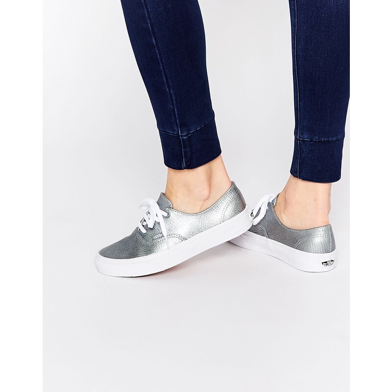 Vans Authentic - Decon - Sneakers aus silbernem Leder - Grau