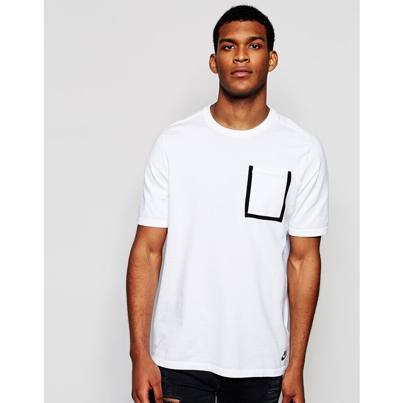 Nike - T-Shirt aus Tech-Strick mit Tasche, 729397-100 - Weiß