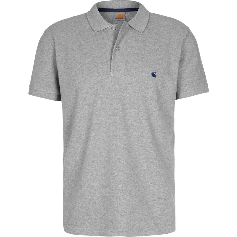 Carhartt Wip Slim Fit Polo T-Shirts T-Shirt grey heather/blue
