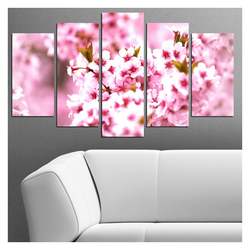 Lesara 5-teiliges Wandbild Blüten