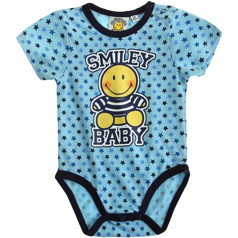 Smiley Body blau in Größe 3M für Jungen aus 100% Baumwolle