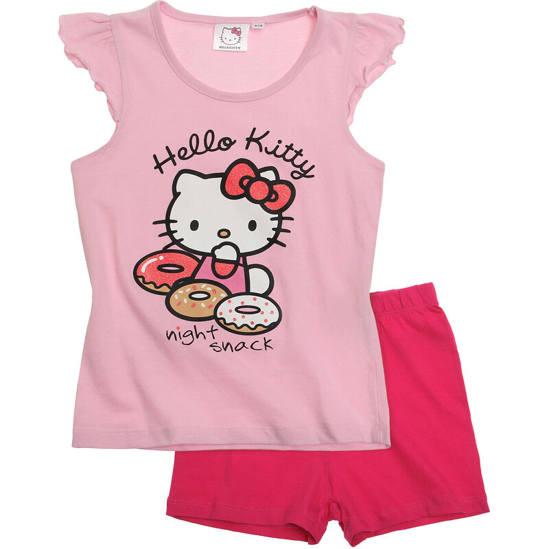 Hello Kitty Shorty-Pyjama pink in Größe 104 für Mädchen aus 100% Baumwolle