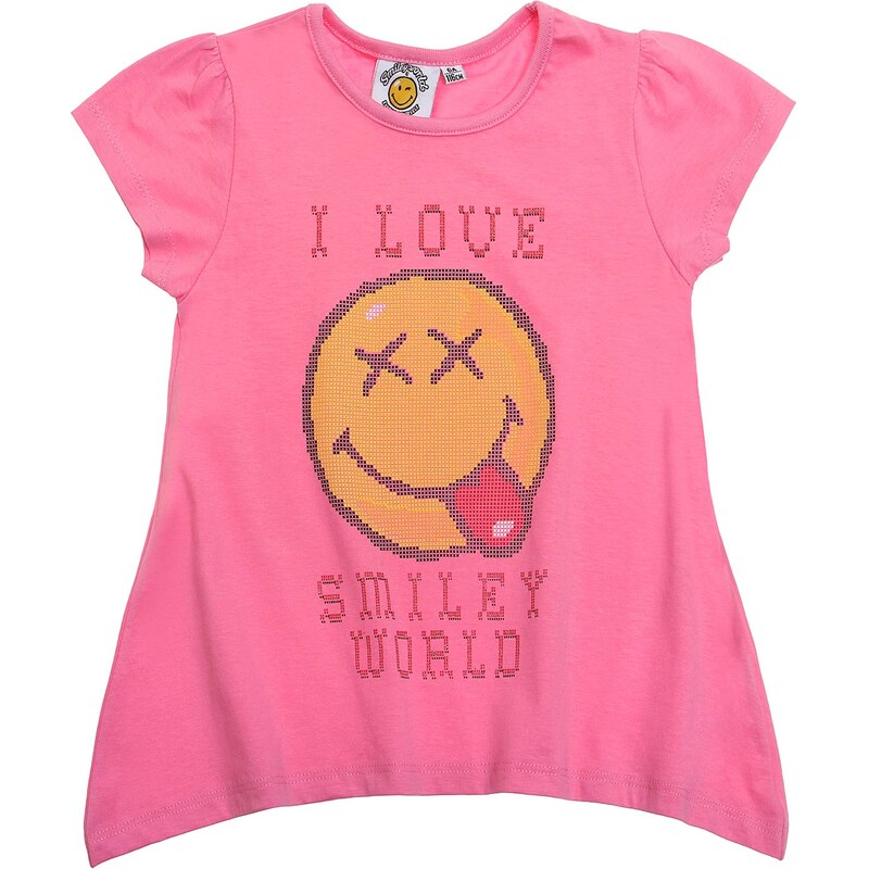 Smiley T-Shirt pink in Größe 116 für Mädchen aus 100% Baumwolle