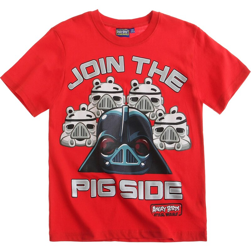 Angry Birds Star Wars T-Shirt rot in Größe 116 für Jungen aus 100% Baumwolle