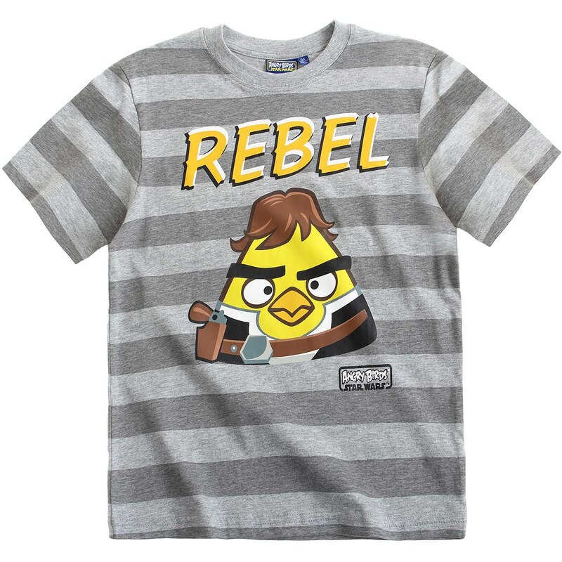 Angry Birds Star Wars T-Shirt grau in Größe 116 für Jungen aus 90 % Baumwolle 10 % Viskose