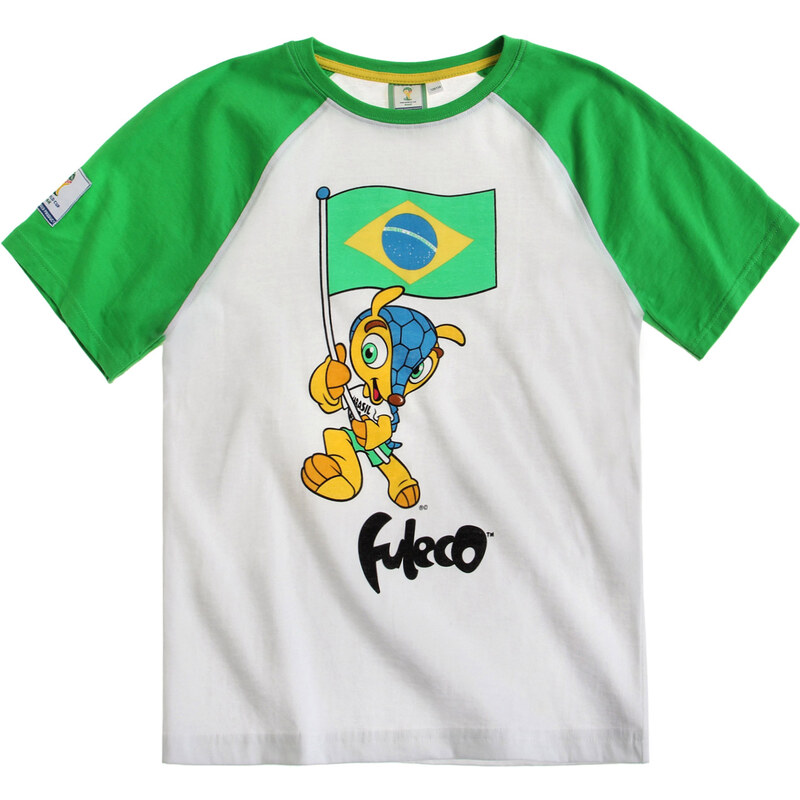 FIFA Fussball Weltmeisterschaft Brasilien 2014 (TM) T-Shirt, 92-128 weiß in Größe 98 für Jungen aus 100% Baumwolle
